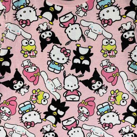 Hello‎ Kitty & Friends Pink Crop Top Shirt XL Sanrio 2024 Hybrid Kawaii Pastel - Picture 9 of 10